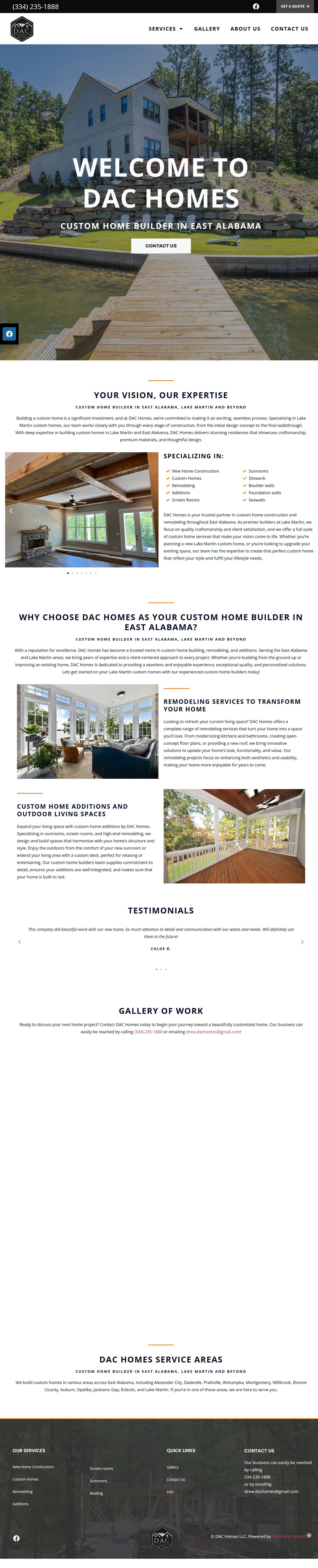 DAC Homes website screenshot