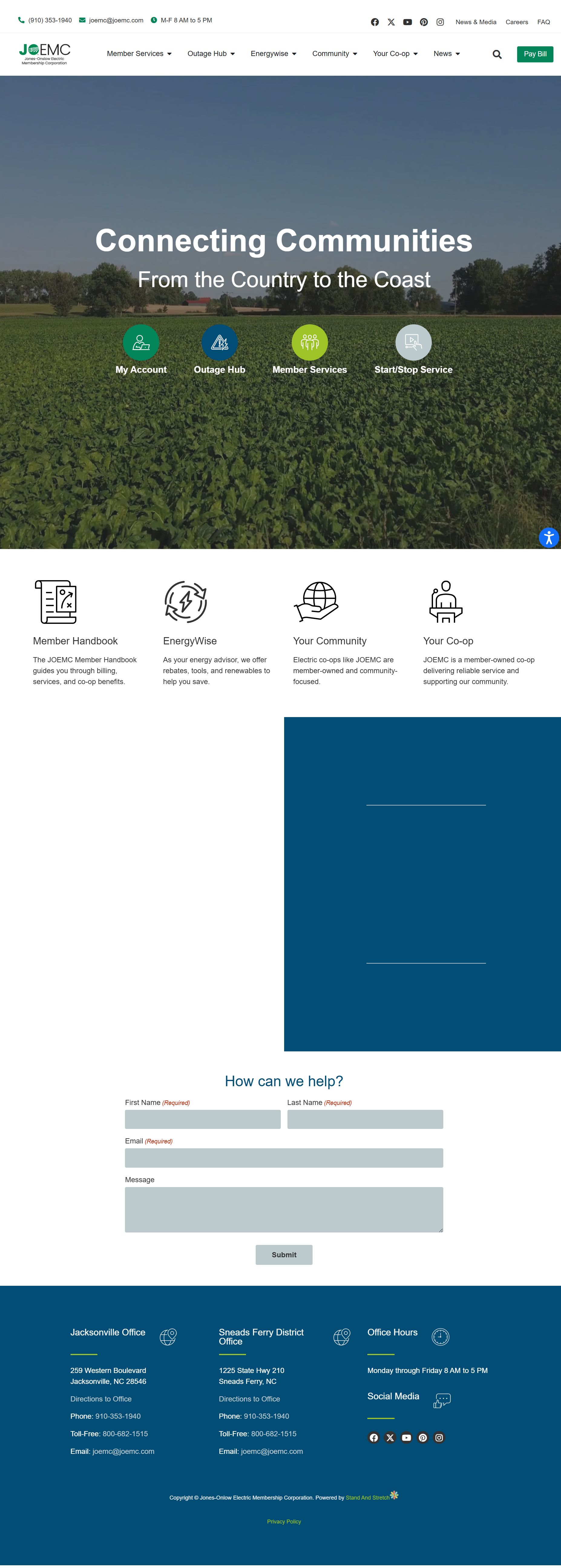 Jones-Onslow Electric website screenshot