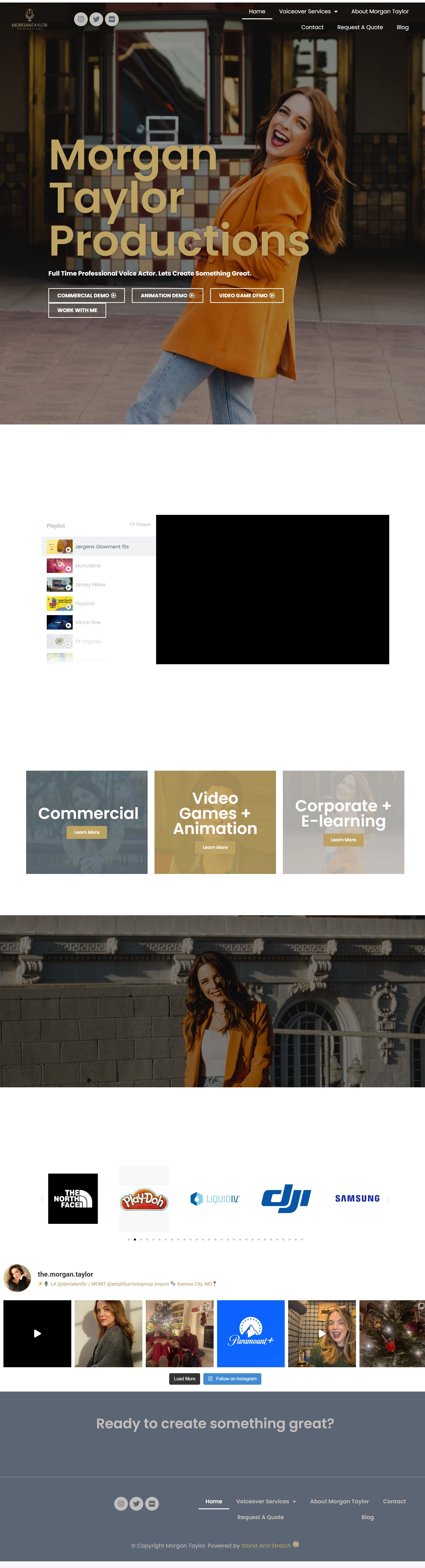 Morgan Taylor Productions website screenshot