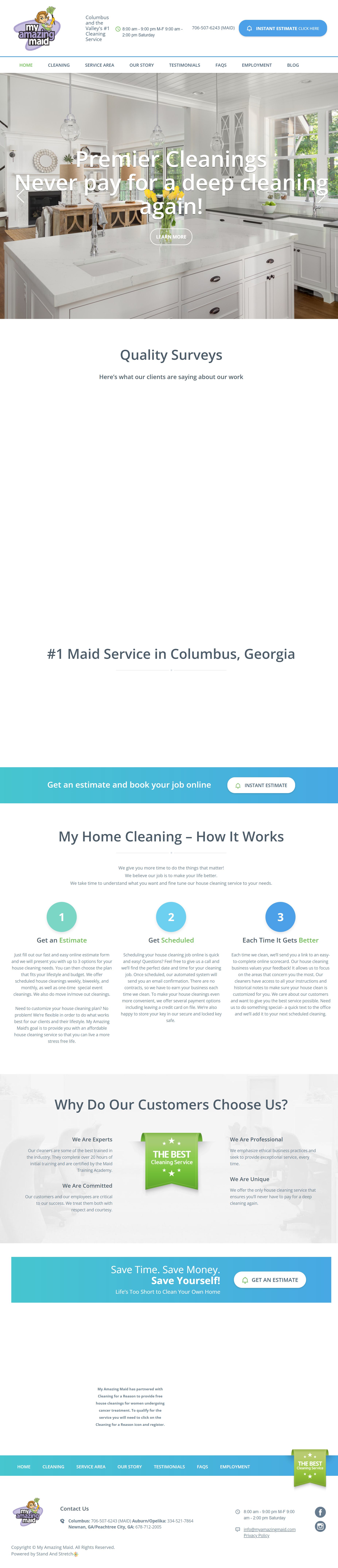 My Amazing Maid website screenshot