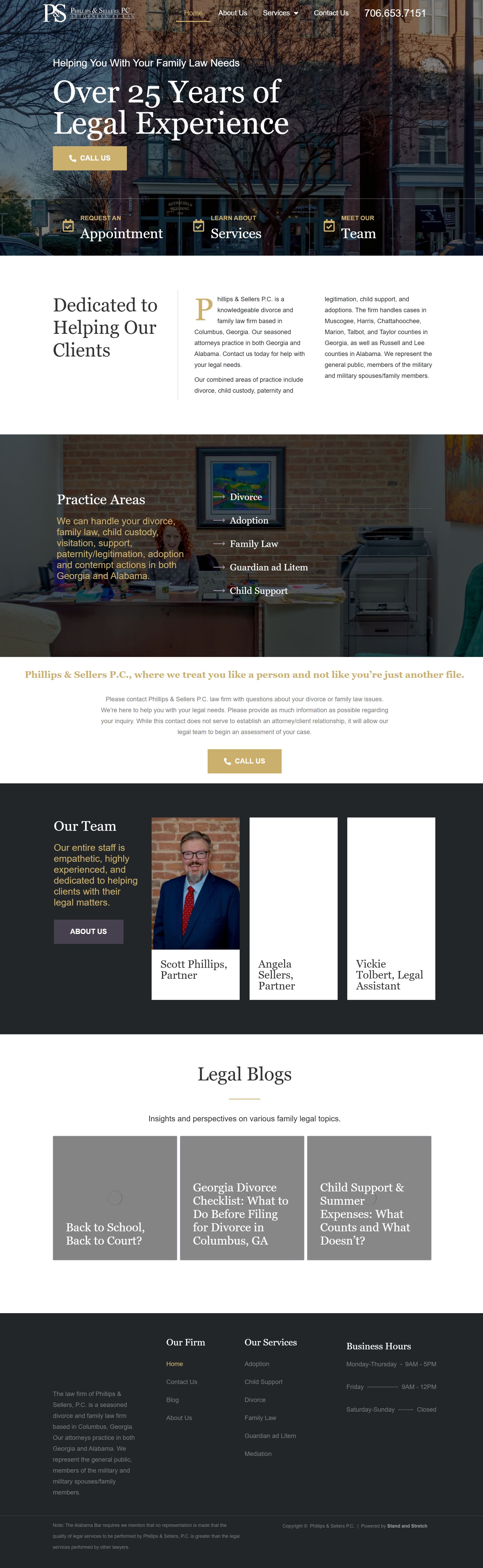 Phillips-Sellers Law Firm website screenshot